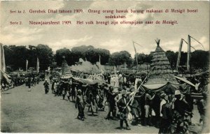 PC CPA Nieuwjaarsfeest 1909 naar de Messigit INDONESIA (a17297)