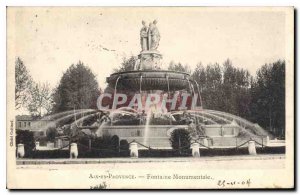 Old Postcard Aix en Provence Monumental Fountain