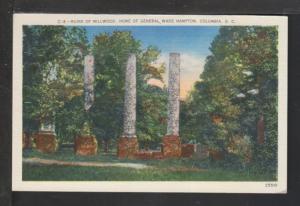 Ruins Millwood,Hampton Home,Columbia,SC Postcard 