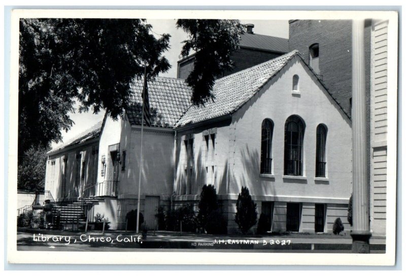 c1950's Library Building Chico California CA Eastman RPPC Photo Vintage Postcard