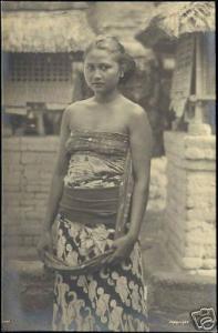 indonesia, BALI, Beautiful Young Native Girl 1930s RPPC