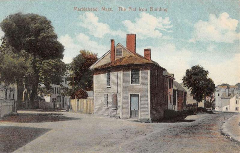 Marblehead Massachusetts Flat Iron Building Antique Postcard K14939