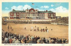 Toledo Ohio Waite High School And Bowl Antique Postcard K96153