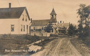 Winslow Mills ME Dirt Street Church & Houses Real Photo Postcard