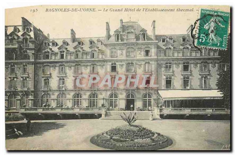 Old Postcard Bagnoles de L'Orne Grand Hotel of the Thermal baths