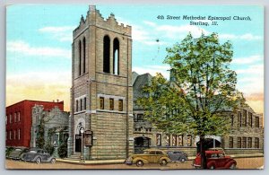 Sterling Illinois~4th Street Methodist Episcopal Church~PM 1946~Linen Postcard