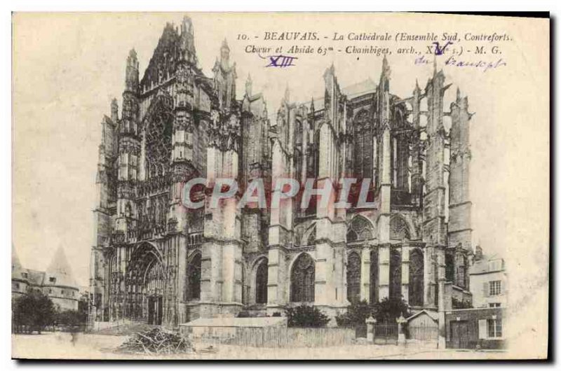 Old Postcard Beauvais Cathedral Ensemble Southern Foothills