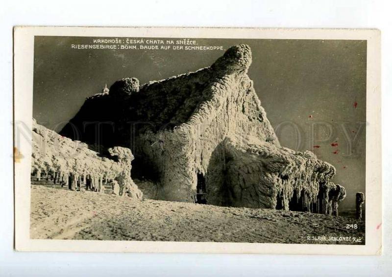 247181 CZECH Krkonose ice hut Vintage photo postcard