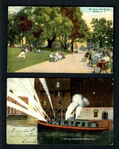 N.Y.62 Buffalo, Fire Tug in Operation, The Grove Erie Beach Wheelchairs 25 cents