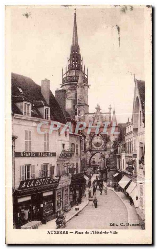 Old Postcard Auxerre Place of City Hotel