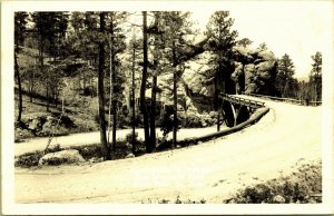 RPPC Spiral Bridge Iron Mountain Black Hills South Daknota Real Photo Postcard