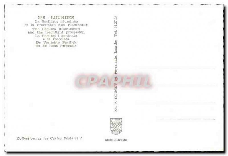 Modern Postcard Lourdes The Baslilque and Torchlight Procession