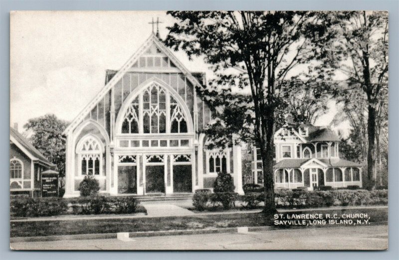 LONG ISLAND NY SAYVILLE ST.LAWRENCE CHURCH ANTIQUE POSTCARD