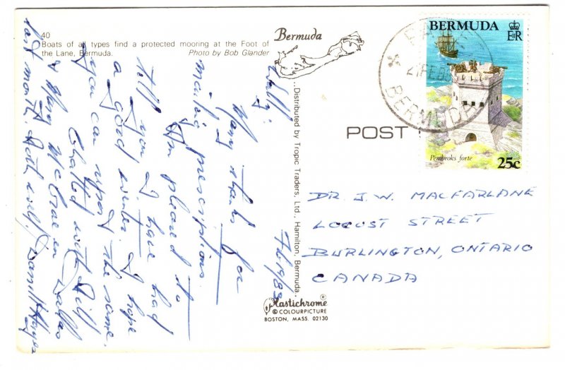 Boats, Yachts, Foot of the Lane, Bermuda, Used 1958