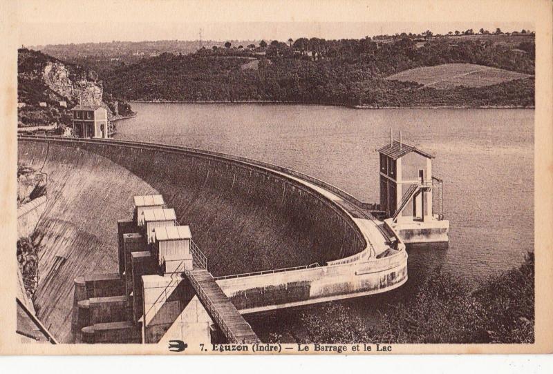 BF11513 eguzon indre le barrage et le lac france front/back image