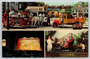 Lake George NY~Gaslight Village~Fire Pumper Truck Meets Coca Cola Kegs~Cop~1960