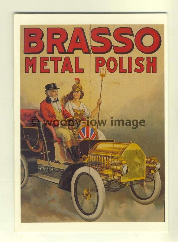ad3260 - Brasso britania women in shiny Brasso car - Modern Advert Postcard