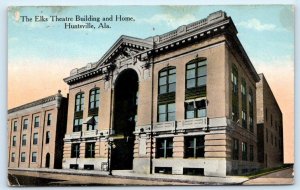 HUNTSVILLE, AL Alabama ~ ELKS THEATRE BUILDING c1910s Madison County Postcard