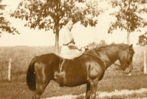 C.1910 RPPC Ina Girl On Horse Beauty Real Photo Vintage Postcard P94