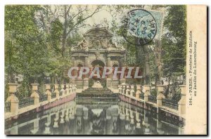 Old Postcard Paris Fountain Medicis in the Luxembourg Gardens