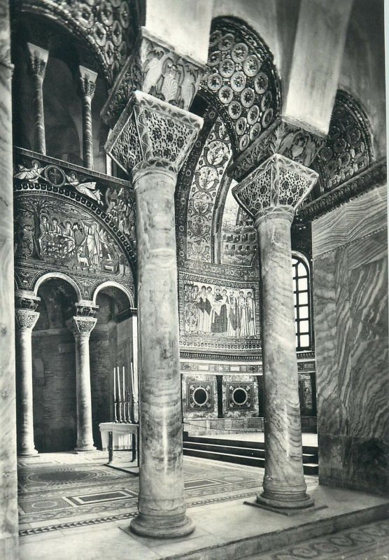 Postcard Italy Ravenna S Vitale temple inner view