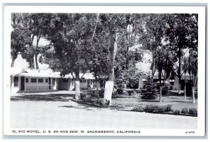 c1940 El Rio Motel Innerspring Beds Restaurant Sacramento California CA Postcard