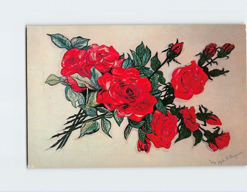 M-126305 Roses Painting By Nyla Thompson