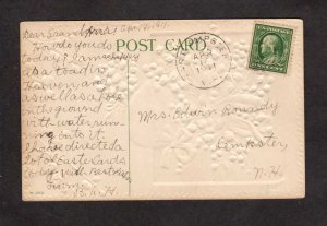 A Joyous Easter White Flowers Embossed Postcard US Vintage 1911