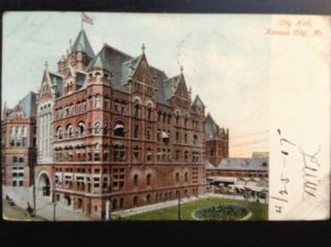 Vintage Postcard 1907 City Hall, Kansas City, Missouri (MO)