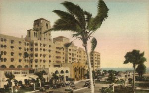 Hollywood FL Beach Hotel Advertising Overprint on Back Postcard