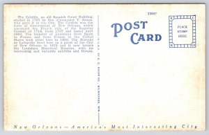 New Orleans Louisiana~Spanish Cabildo~Old Stairway Interior~1940s Linen Postcard