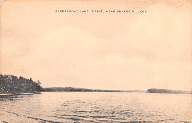 Near Village Sabbathday Lake Maine ME USA Shaker Stamp on back 