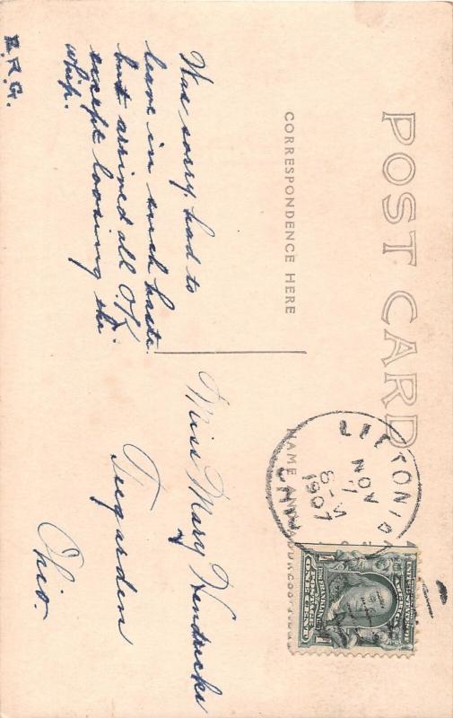 E91/ Leetonia Ohio RPPC Postcard Columbiana 1907 Soldiers Monument