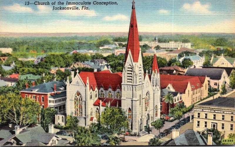 Florida Jacksonville Church Of The Immaculate Conception 1943 Curteich