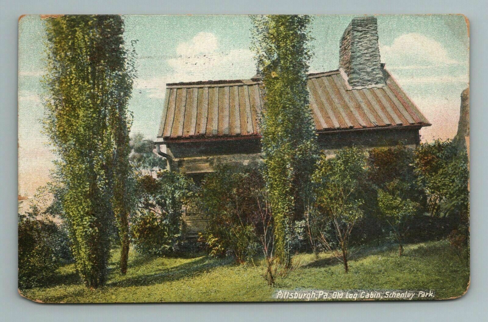 Schenley Park Old Log Cabin Pittsburgh PA Postcard Antique United