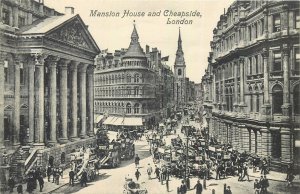 Postcard England London 1900s Mansion house Cheapside