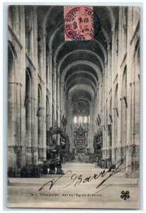 1906 Nave Of St. Sernin Church Toulouse France Antique Posted Postcard