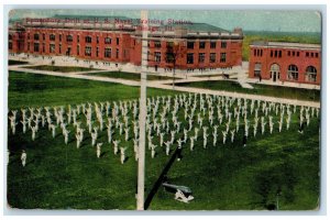 1912 Semaphore Drill at US Naval Training Station Chicago Ill WW1 Postcard