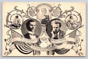1900s Swedish Phrenology Leaders Postcard W.E. Ljungqvist Sten E. Frodin