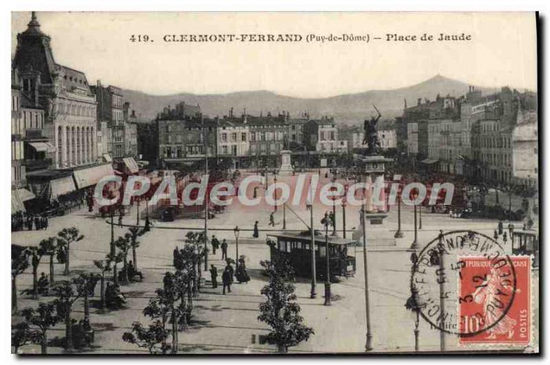 Old Postcard Clermont Ferrand Puy de Dome Square Jaude