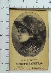 Victorian Trade Card H.B Eggert Photographer Lovely Actress Patti F68