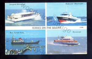 f2355 - Isle of Wight Ferries - 4 various ways to the Island - postcard