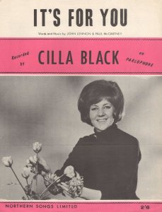 Cilla Black Its It's For You Vintage 1964 UK Sheet Music
