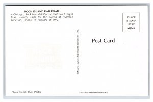 Rock Island Freight Train Pullman Junction Illinois Postcard Railroad Train