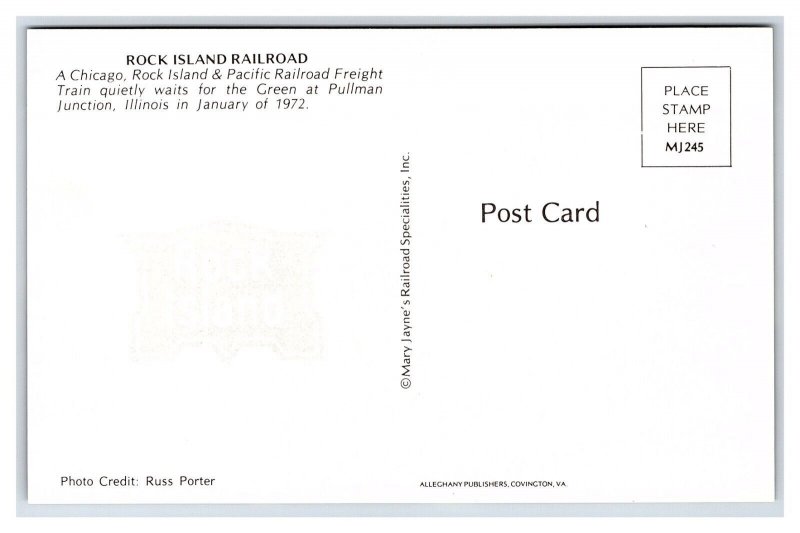 Rock Island Freight Train Pullman Junction Illinois Postcard Railroad Train