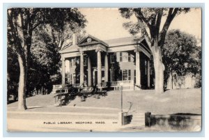 1953 Public Library Building Street View Medford Massachusetts MA Postcard