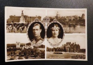 Mint England Royalty Postcard RPPC HM King George VI Queen Elizabeth Castles