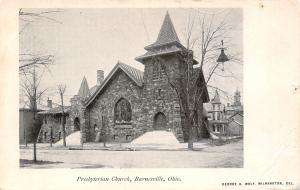 Barnesville OH Cone Over Side Entrance~Stone Construct Presbyterian Church c1906 