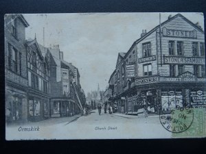 Shropshire ORMSKIRK Church Street showing STONER'S Shop c1906 Postcard by Wrench