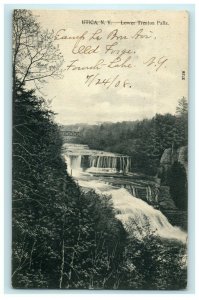 1908 Lower Trenton Falls Utica New York NY Inlet RPO Cancel Postcard 